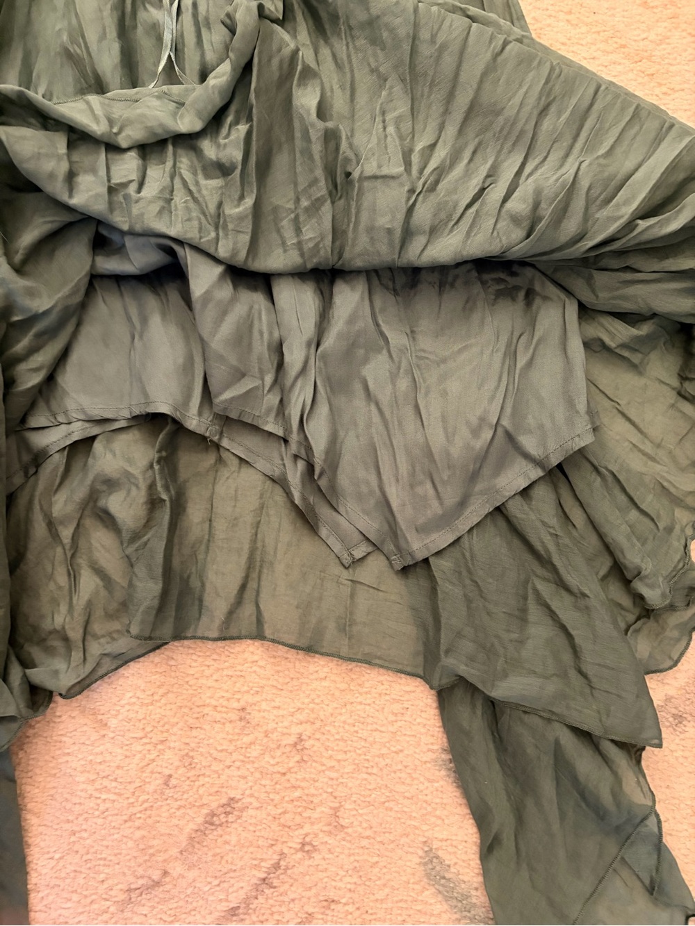 NWOT Free People cotton teal/sage asymmetrical garden fairy boho midi skirt M - Picture 7 of 7